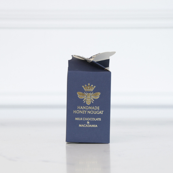 Milk Chocolate & Macadamia Navy Blue Honey Bee