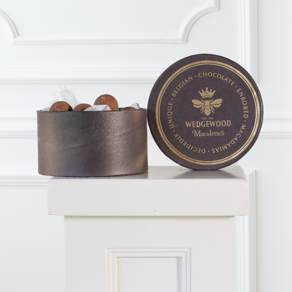 Buy 3 get the 4th FREE on Macalettes Hat Box - Wedgewood Macalettes Hat Box - Milk & White Belgian Chocolate Mochaccino 1 | Wedgewood Nougat