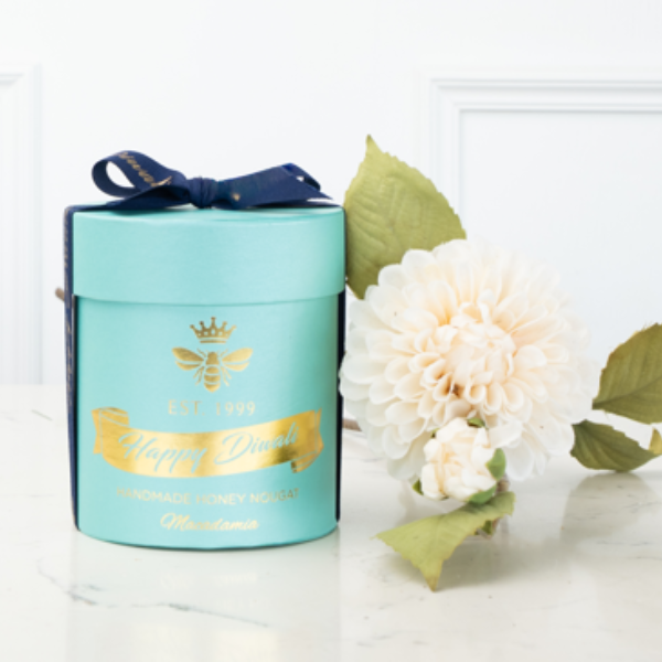 Diwali Macadamia Lagoon Teal Small Hatbox