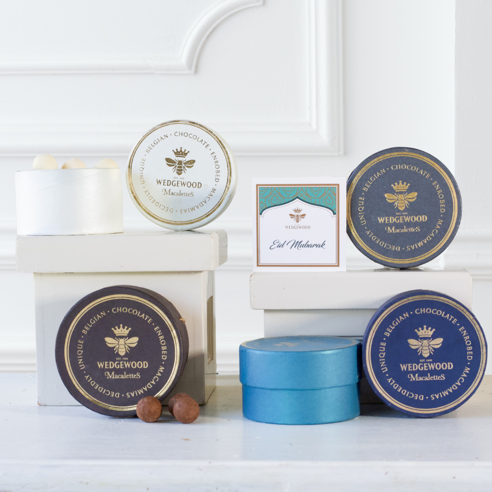Buy 3 get the 4th FREE on Macalettes Hat Box - Milk Belgian Chocolate & Sea Salt 5 | Wedgewood Nougat