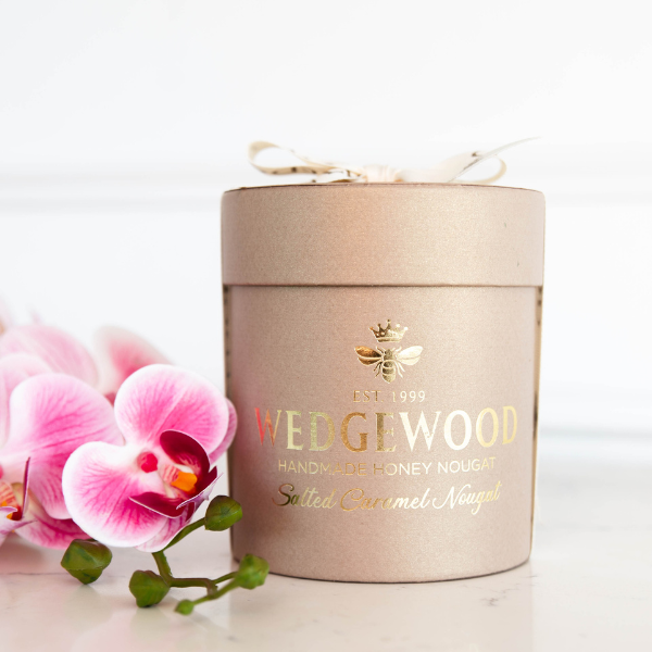 Salted Caramel Gold Small Hat Box | Wedgewood Nougat