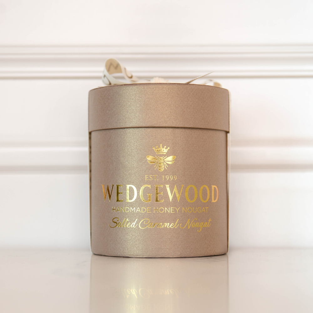 Salted Caramel Gold Small Hat Box | Wedgewood Nougat