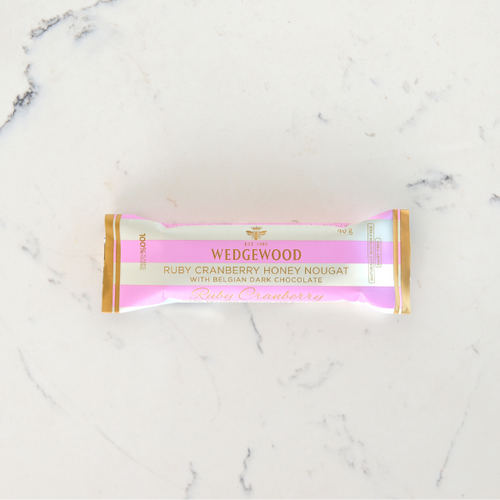 Dark Belgian Chocolate & Ruby Cranberry Handmade Honey Nougat 40g x 20 units Box (Ex-Factory Price) | Wedgewood Nougat