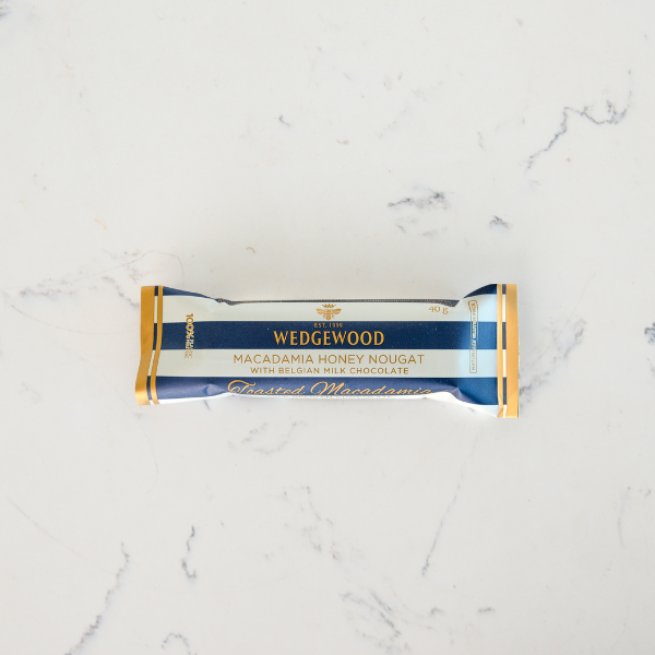 Milk Chocolate & Macadamia Handmade Honey Nougat Bar 40g | Wedgewood Nougat