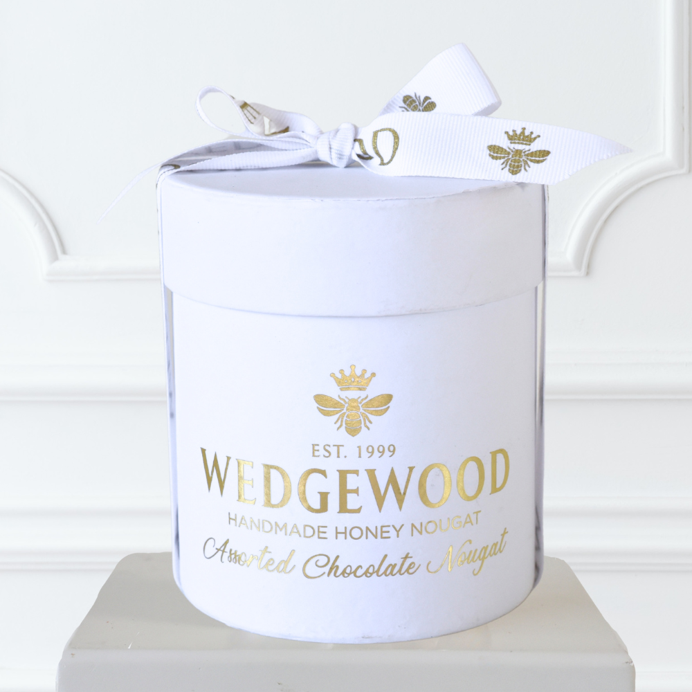 Wedgewood Honey Nougat 20 x Choc Assorted Bon Bons - White - Small Hat Box