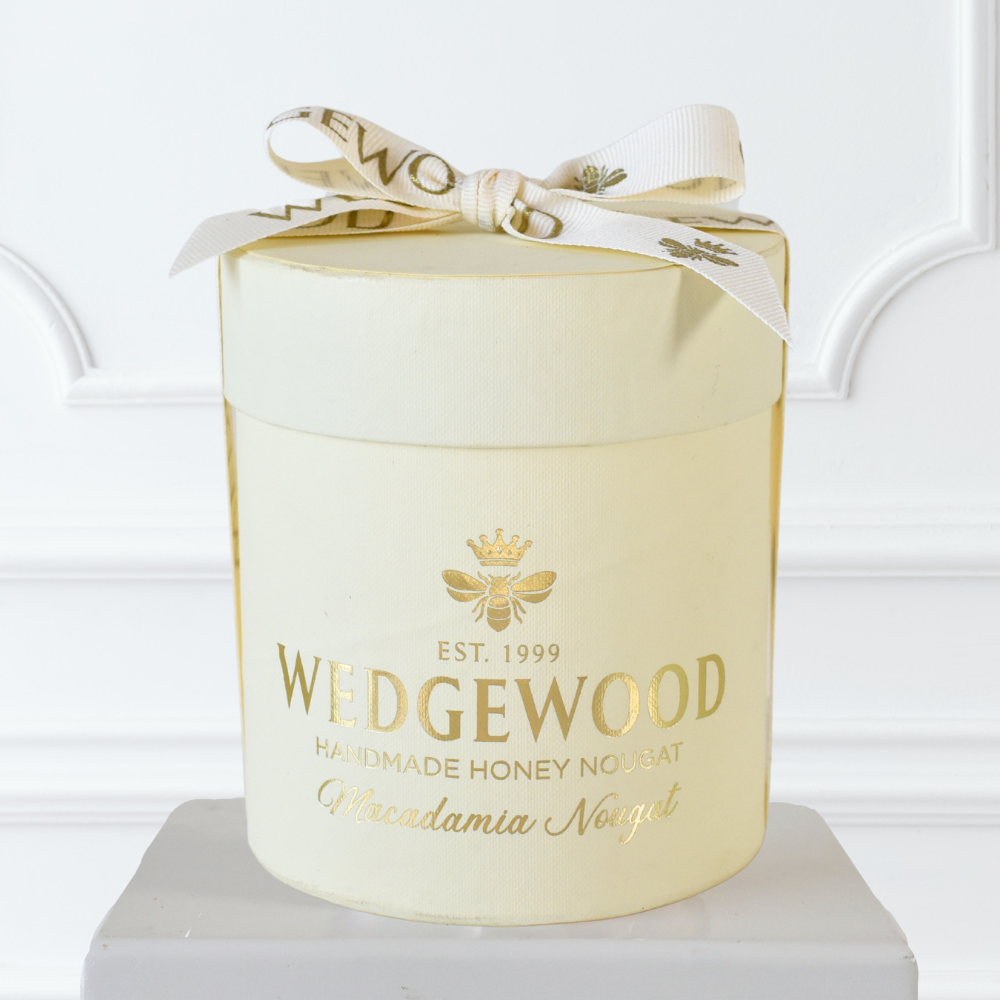 Wedgewood Honey Nougat 20 x Macadamia Bon Bons - Cream - Small Hat Box
