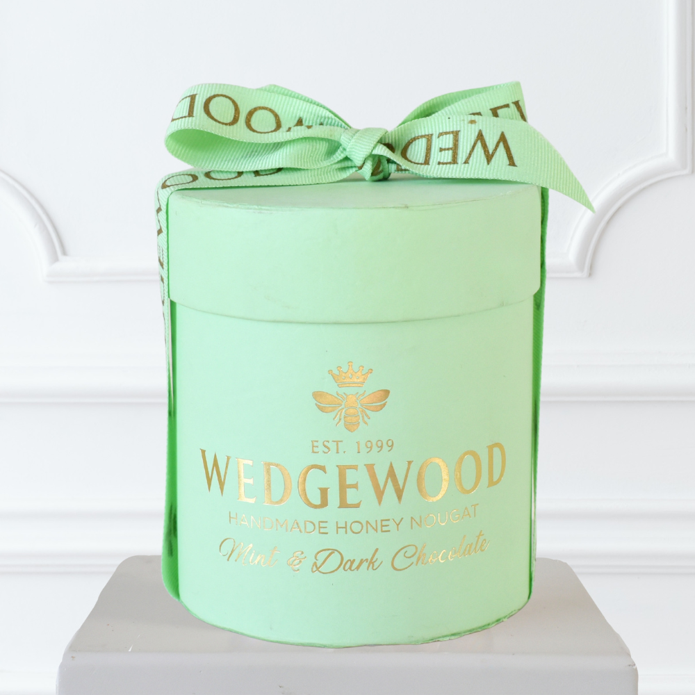 Wedgewood Honey Nougat 20 x Mint & Dark Choc Bon Bons - Light Green - Small Hat Box
