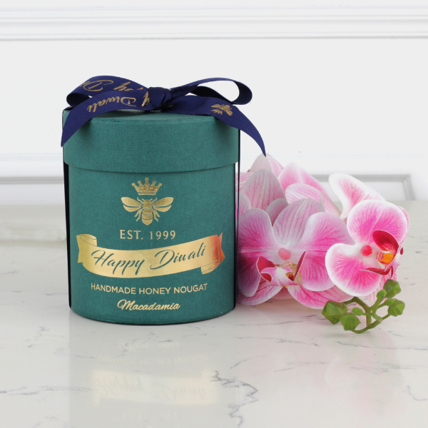 Diwali Macadamia Dark Green Small Hatbox