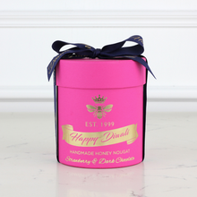 Load image into Gallery viewer, Diwali Strawberry &amp; Dark Chocolate Dark Pink Hat Box
