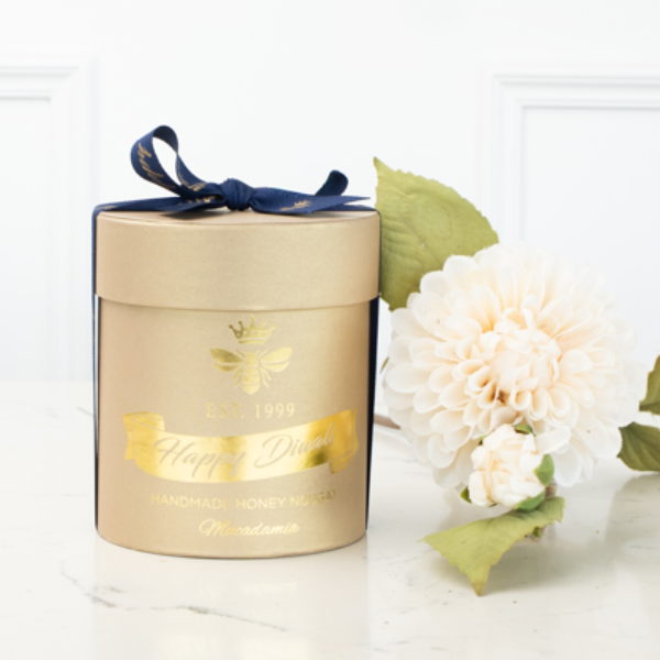 Eid Mubarak Macadamia Gold Small Hat Box