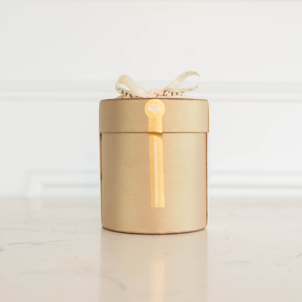 Eid Mubarak Macadamia Gold Small Hat Box | Wedgewood Nougat