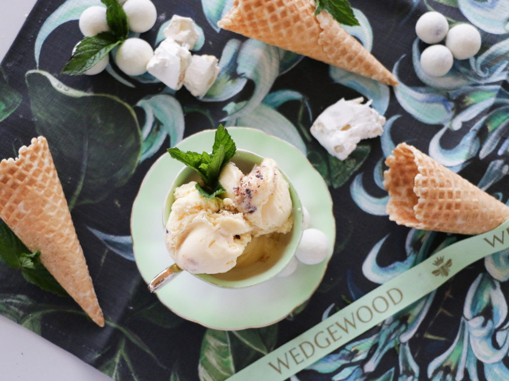 Peppermint White Chocolate & Butterscotch Ripple Ice Cream