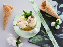 Load image into Gallery viewer, Peppermint White Chocolate &amp; Butterscotch Ripple Ice Cream