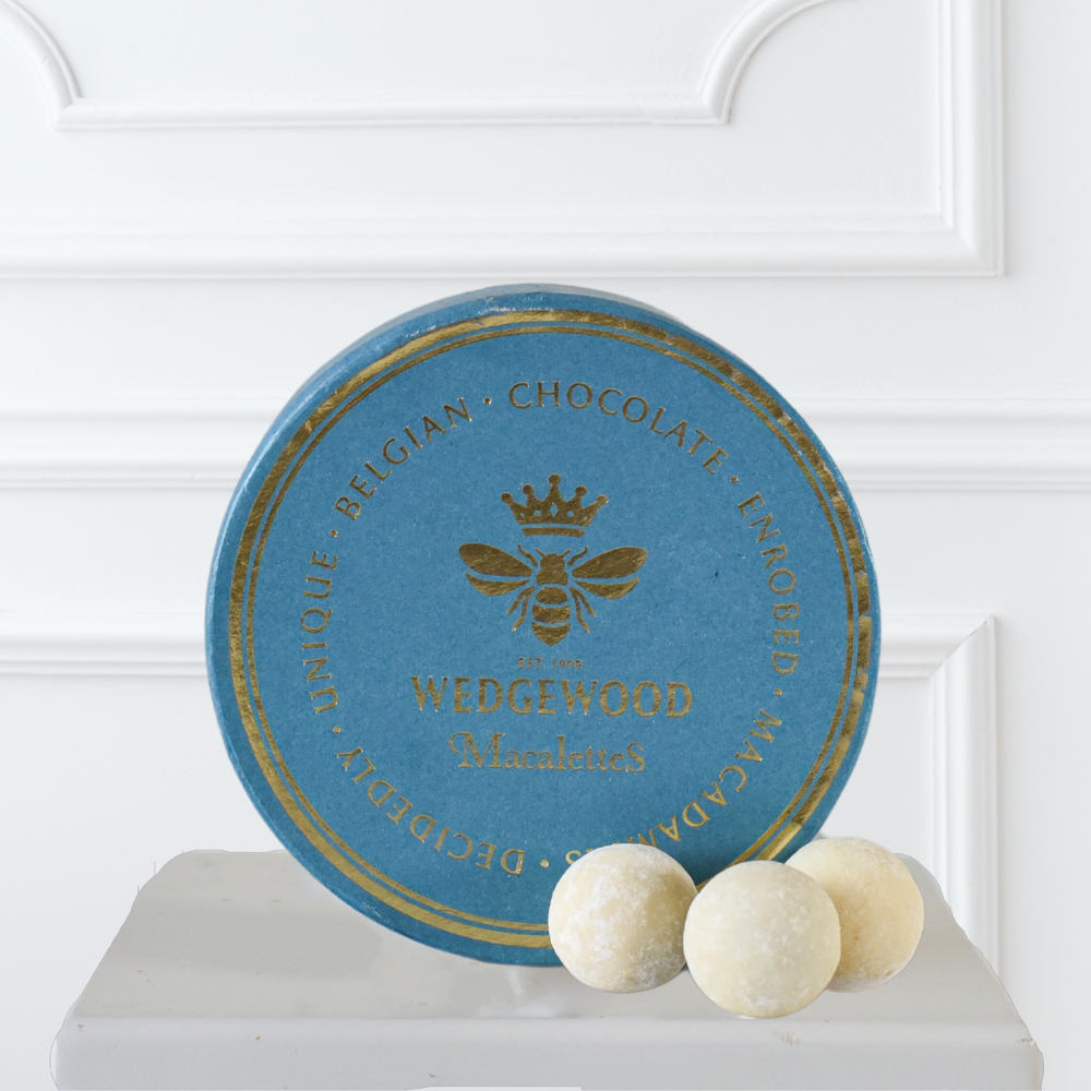 Wedgewood Macalettes Hat Box - White & Dark Belgian Chocolate Peppermint