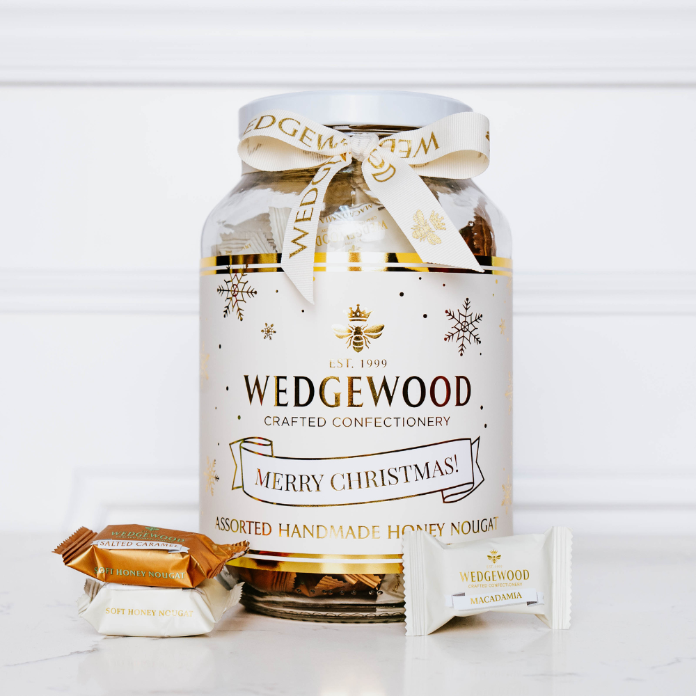 Wedgewood Assorted Bon-Bon Jar Merry Christmas (Ex-Factory Price) | Wedgewood Nougat