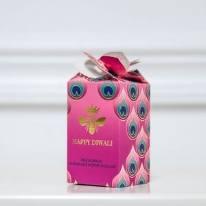 Wedgewood Honey Bee Tear Box - Diwali Pink containing 2x Macadamia Bon Bons | Wedgewood Nougat