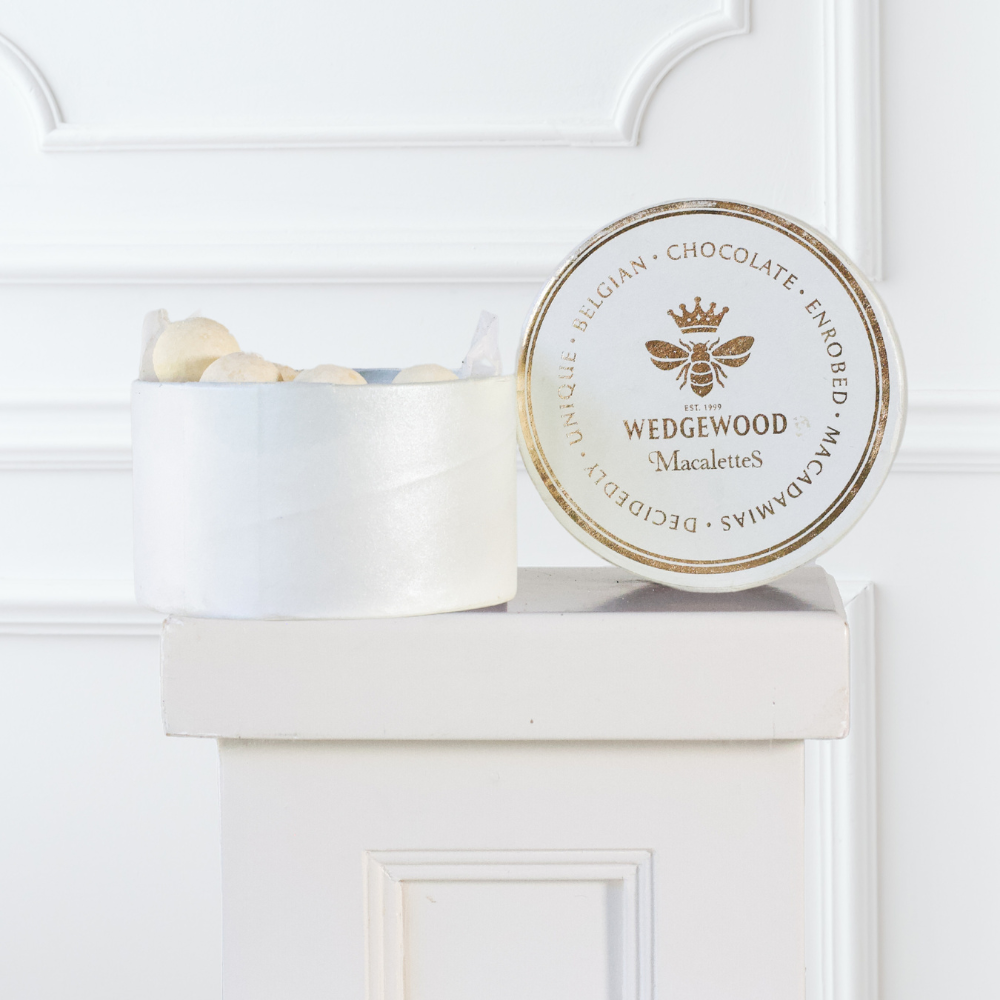 Buy 3 get the 4th FREE on Macalettes Hat Box - White Belgian Chocolate & Sea Salt 1 | Wedgewood Nougat