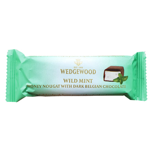 Dark Belgian Chocolate & Wild Mint Handmade Honey Nougat Bar 40g | Wedgewood Nougat