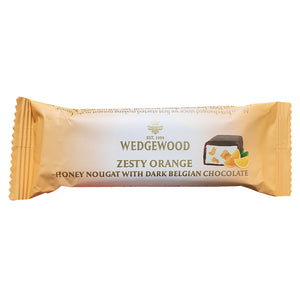 Dark Belgian Chocolate & Zesty Orange Handmade Honey Nougat Bar 40g | Wedgewood Nougat
