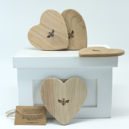 Wedgewood Nougat Wedgewood Oak Heart Coaster set of four
