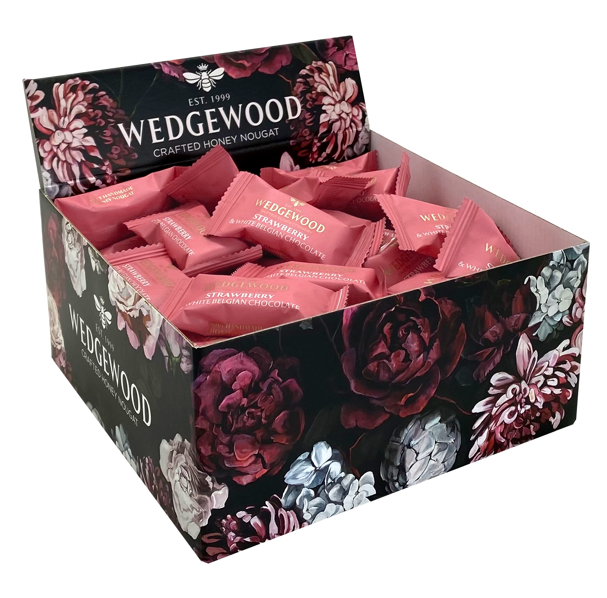 Strawberry & White Chocolate Handmade Honey Nougat Bon Bons x 60